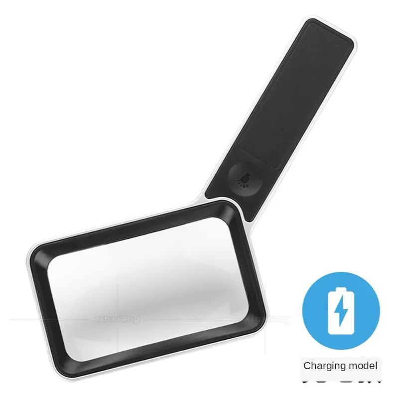 Портативная прямоугольная Лупа с 6 светодиосветодиодный 10-кратное