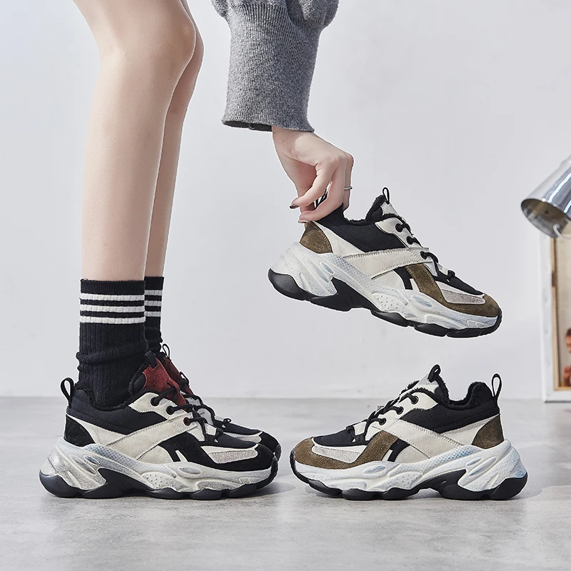 Женские массивные кроссовки на платформе 5 см женская обувь толстой подошве