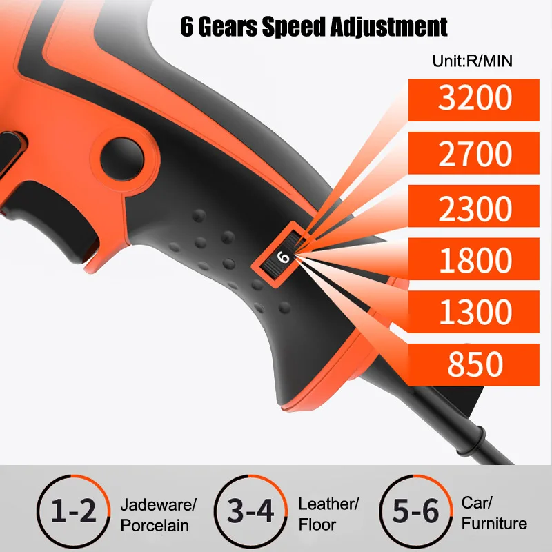 

980W 6-speed Adjustable Car Polisher Waxing Machine Polishing machine set Car Polisher For Scratch Remove Beauty Car