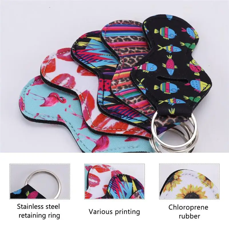 15pcs Printed Durable Lipstick Holder Chapstick Bag Neoprene Keychain Sleeve for Travel Outdoor | Украшения и аксессуары
