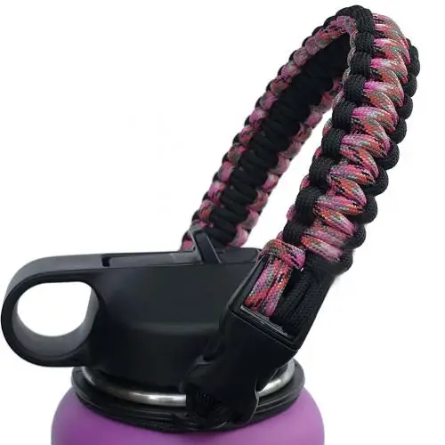 Camo Pink Бутылка воды безопасности кольцо ремень веревка ручка Перевозчик Для гидро колба широкий рот шик - Цвет: Camo Pink
