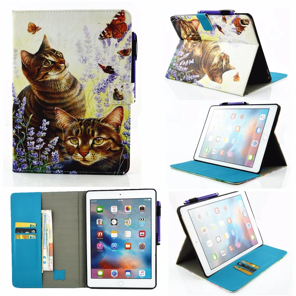 Чехол для Ipad pro 9 7 милые очки рисования чехол-книжка из искусственной кожи с