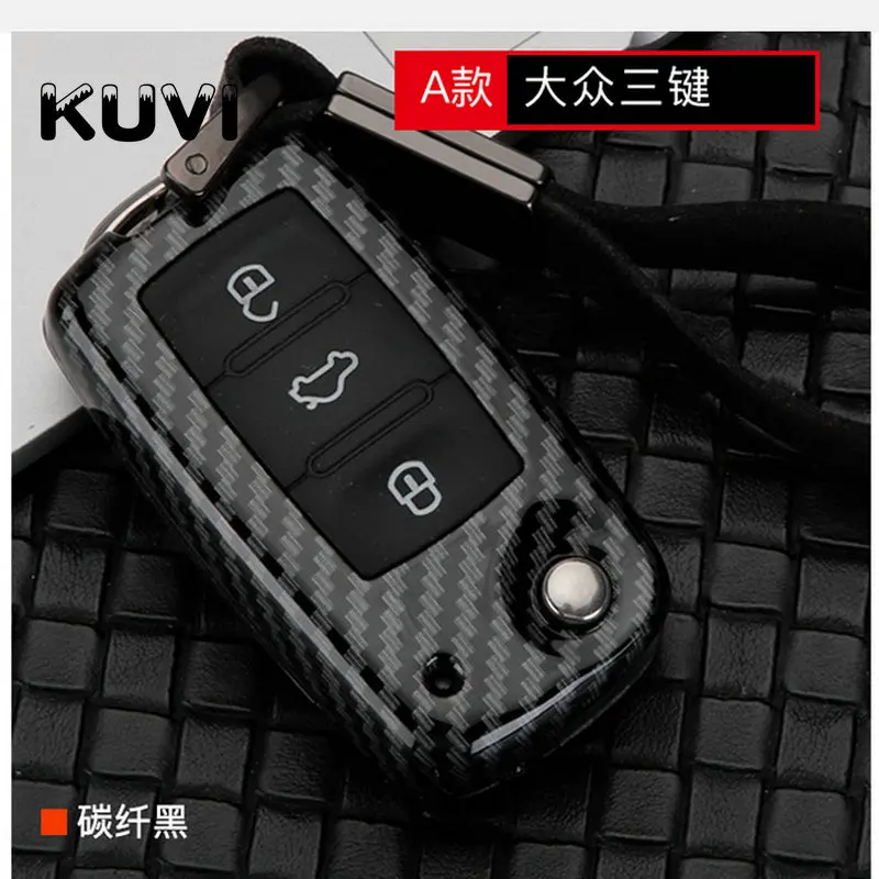 Чехол для ключей автомобиля из углеродного волокна для VW Volkswagen Golf 4 5 6 Bora Jetta POLO Passat B5 B6 Skoda Superb Octavia Fabia SEAT Ibiza Leon