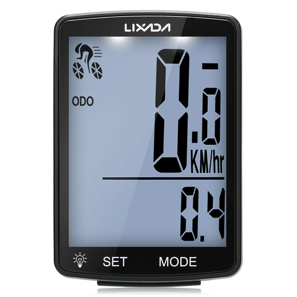 

LIXADA Wireless Bike Computer LCD Screen Bicycle Computer Bike Speedometer Odometer Waterproof Cycling Temperature Stopwatch