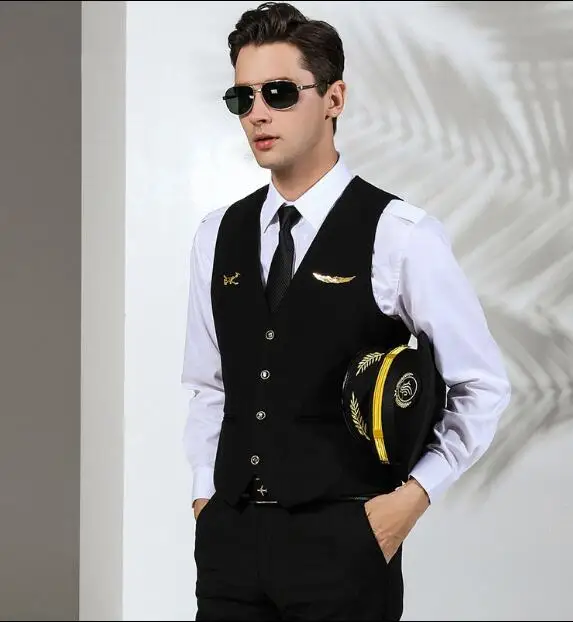 Air Captain Suit Vest Profession Men Pilot Spring Airline Fromal Work (art.: 3a37d577b41) - 3a37d577b41