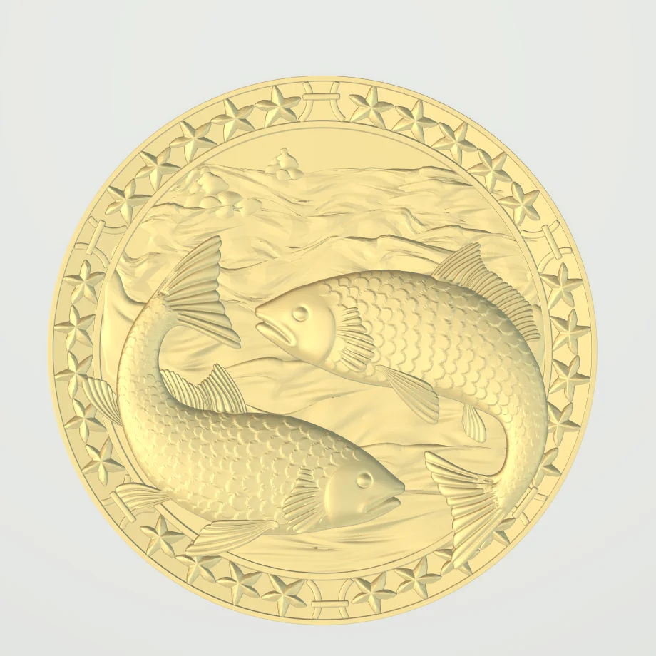 Зодиак Водолей Знак рельеф STL формат ЧПУ резьба Aspire ArtCAM Type3 дизайн 3D файл|Запчасти