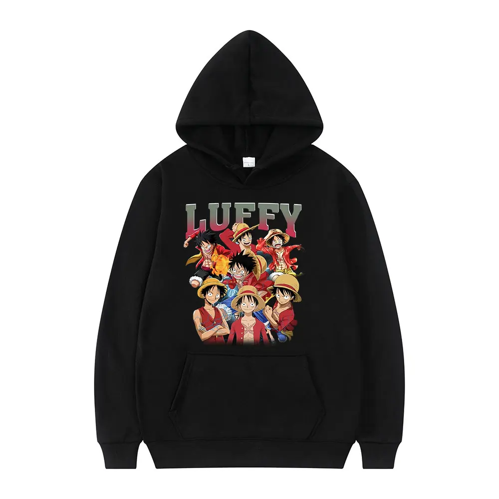 

Толстовка Luffy с длинным рукавом, классическое зимнее худи в японском стиле аниме, с мультяшным принтом, свободного покроя, в стиле оверсайз