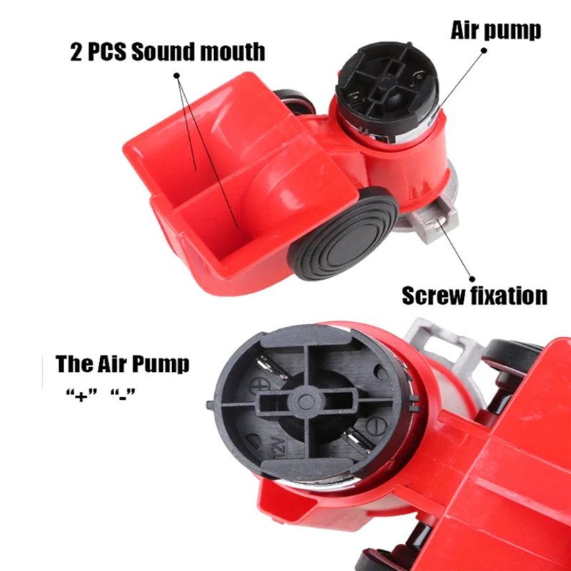 Автомобильный мотоциклетный воздушный насос со спиральным гудком 12 В дБ