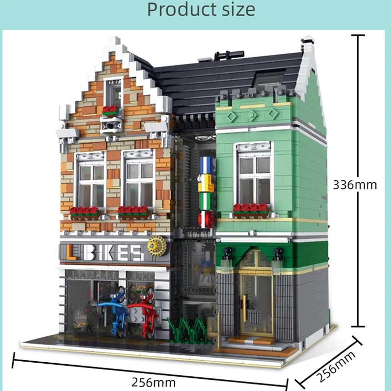 MOC Architecture Building Blocks Creator Expert Technic City Street European Houses Bicycle Store Bricks Gift for Kids | Игрушки и хобби