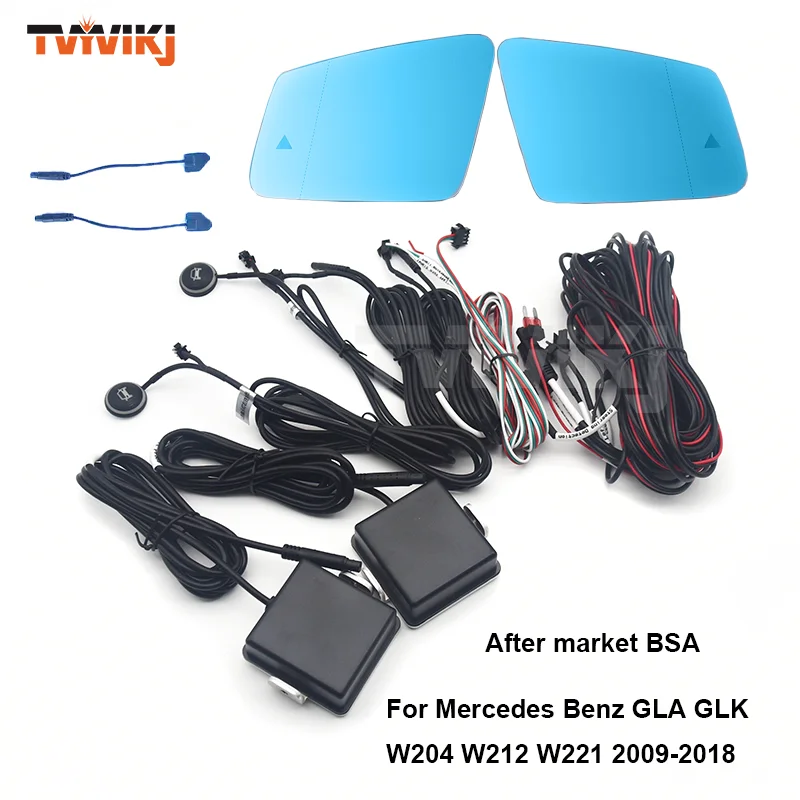 

Боковое зеркало заднего вида с синим стеклом и системой контроля слепых зон для Mercedes Benz GLA GLK W204 W212 W221 2009-2018, антибликовое покрытие