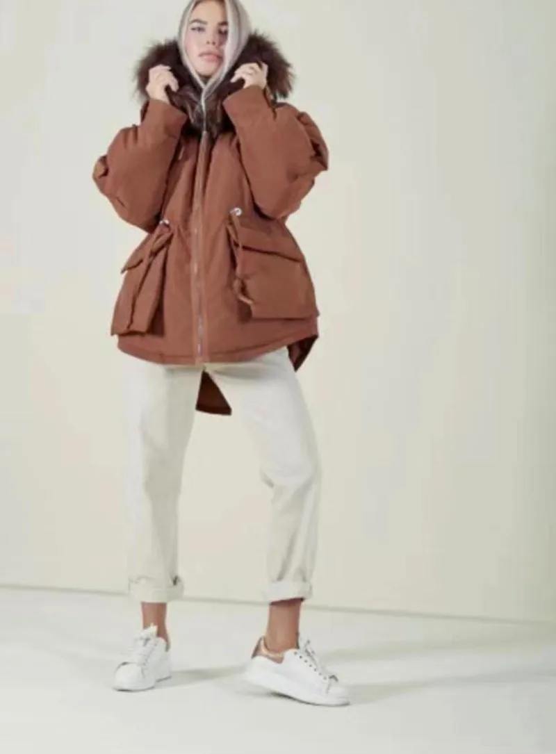 

2020 Rushed Sale Dawn Jacket Winter Coat Fashion Real Fox Fur Collar Big Pocket Women Down