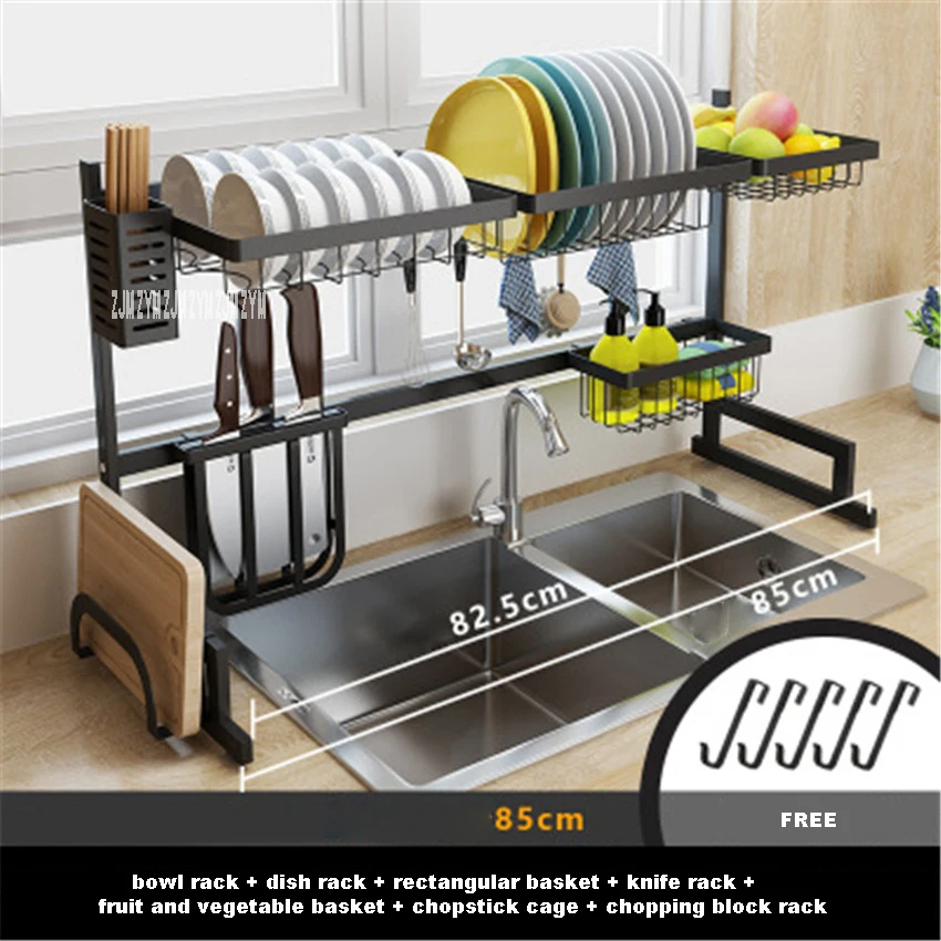 201 Stainless Steel KQ-SCJ 201/304 кухонная полка из нержавеющей стали настенный нож для специй сушилка для посуды держатель для палочек комбинированный Органайзер - Color: 201 Stainless Steel