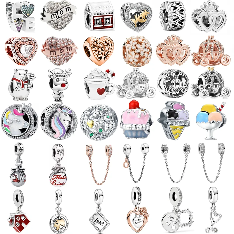 

Jewelry For Women Rose Gold Pandora 925 Original Bracelet Beadeds Armbanden Voor Vrouwen DIY Charms Fit Argent Beads Bangle