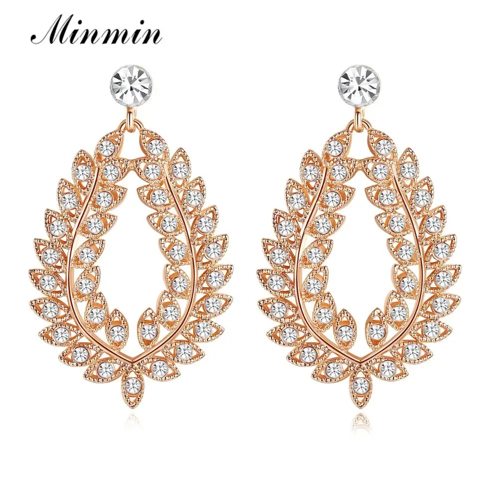 Роскошные каплевидные кристаллические круглые серьги Minmin для женщин модные