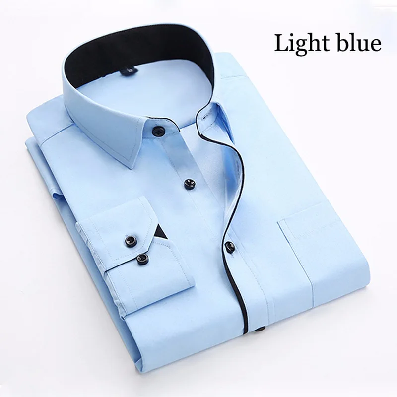 

ZOGAA Mens Smart Casual Shirts Mens Long Sleeve Solid Color Pockets Decoration Shirts Male Lapel Single Breasted Business Tops