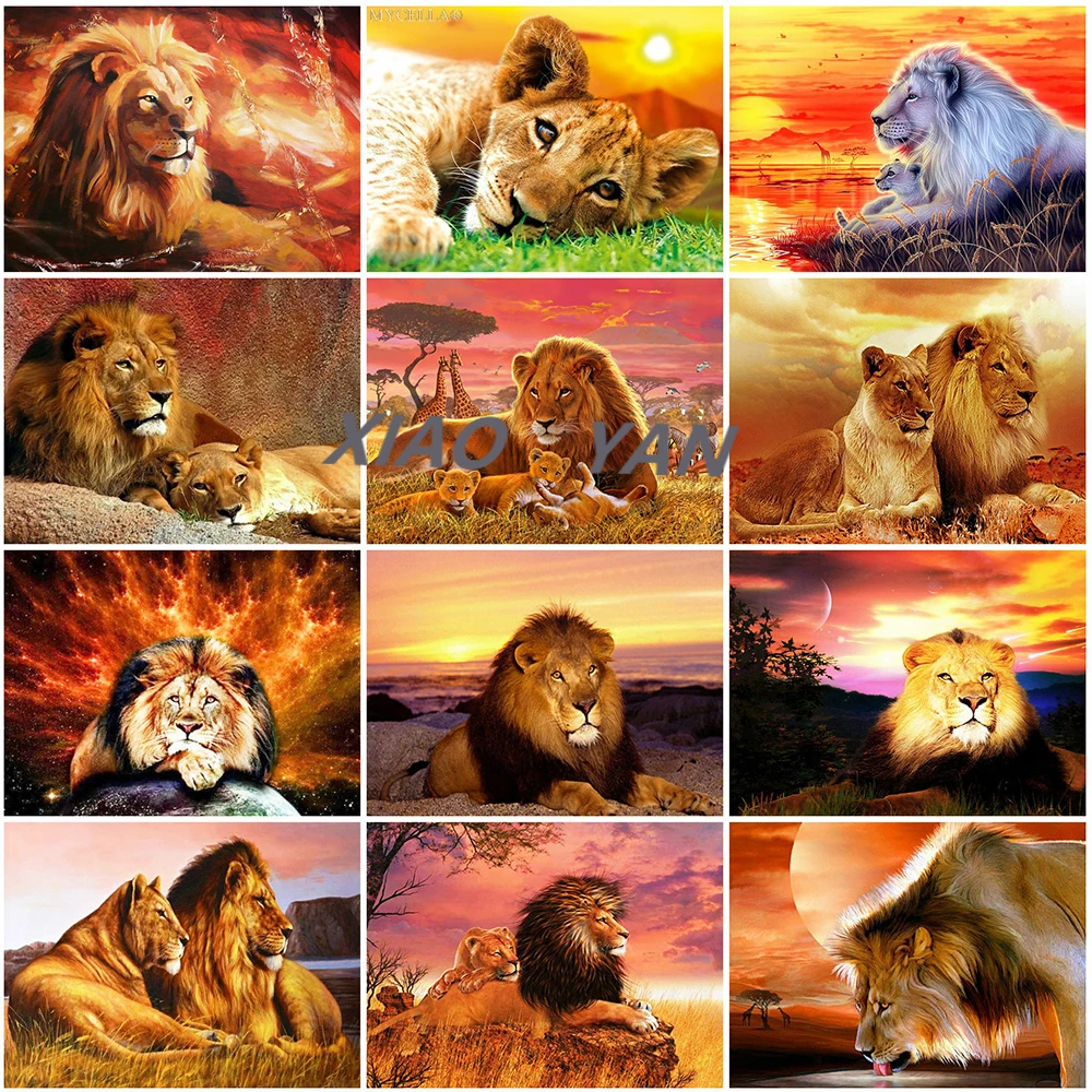 

5D DIY Алмазная вышивка лев картина Стразы мозаика алмазная живопись вышивка крестиком украшения для дома в виде животных