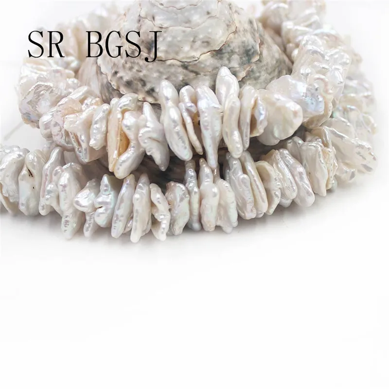 Бесплатная доставка жемчуг: 10x15 мм белый Бива барокко Возрожденный Кеши