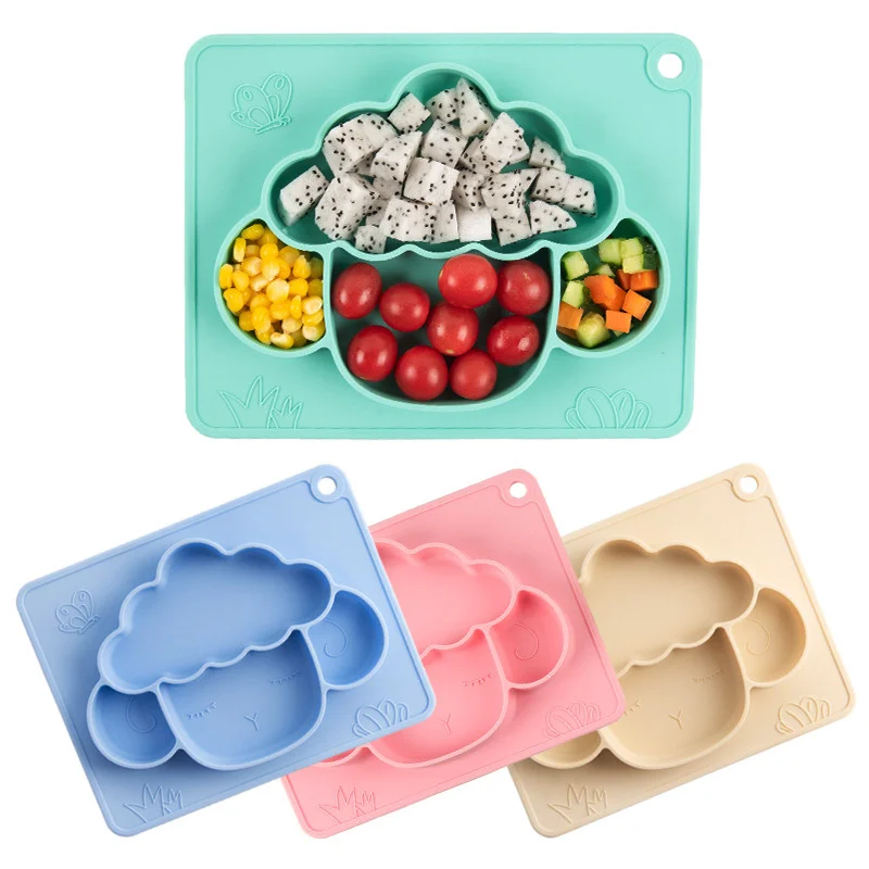 

Силиконовая детская Тарелка на присоске без бисфенола А, нескользящая тарелка для малышей, мультяшная детская посуда для кормления, Детски...