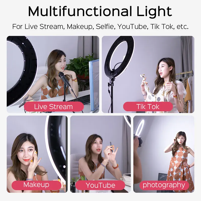 14 inch 35cm Photography LED Selfie Ring Light Photo Studio Camera Light With Phone Holder Tripod Stand For Makeup Video Live