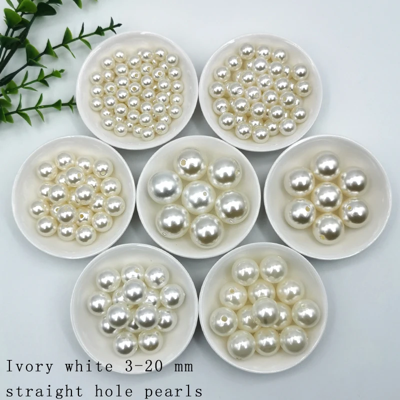 Разноцветные бусины белого цвета и слоновой кости имитация жемчуга для одежды DIY