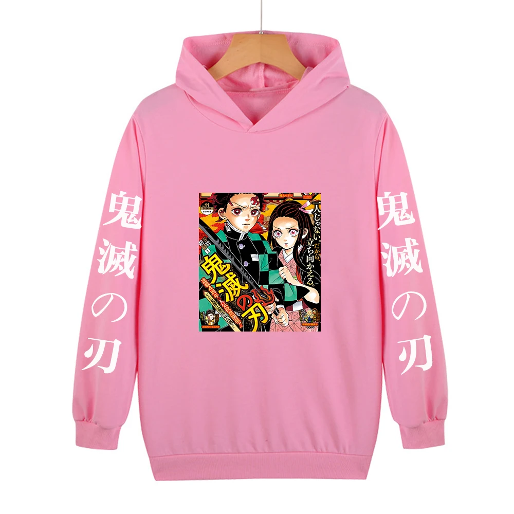 

Demon Slayer Anime Hoodie Kimetsu No Yaiba long sleeve Sweatshirt Harajuku loose hoodies Boys Girls streetwear Children clothes