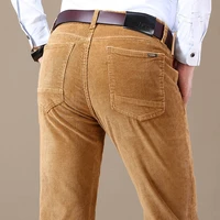 fashion stretch regular fit trousers male clothes 6 color mens corduroy casual pants autumn winter new style business