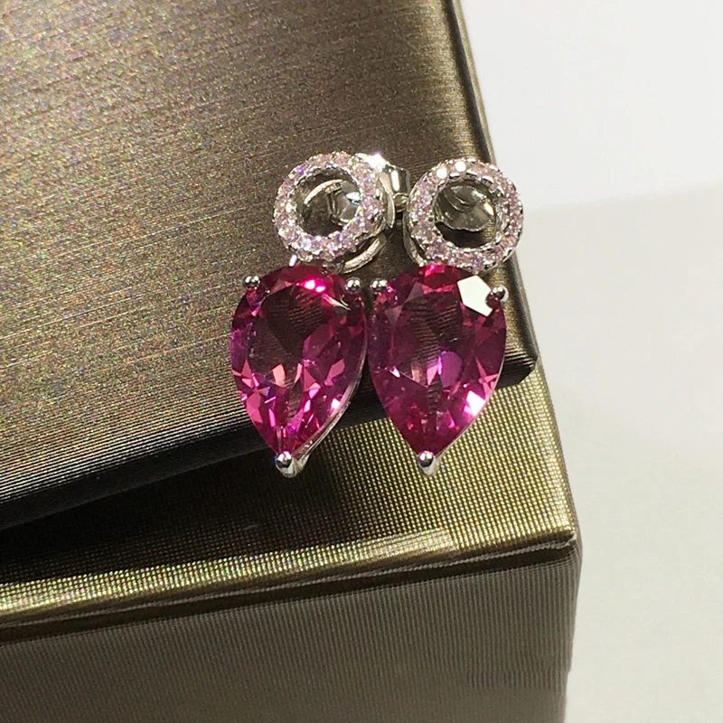 

Baceda eliminate negative energy and grief control emotions rebuild determination Pink Topaz Earring with Gift Box