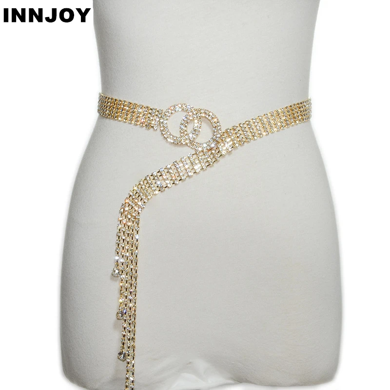 

Women Fashion Shiny Belt Waist Chain Crystal Diamond Alloy Waistband Full Rhinestone Luxury Wide Party Belt