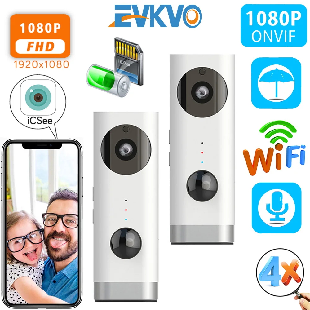 IP камера видеонаблюдения EVKVO Full HD 1080P Wi Fi водонепроницаемая|Камеры
