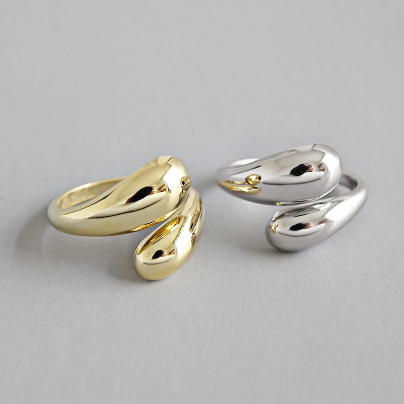 

925 Sterling Silver Rings for Women Vintage Gold Silver Geometric Handmade Wedding Jewelry jz185