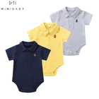 Летняя одежда для новорожденных мальчиков; Боди для маленьких девочек; Хлопковый однотонный костюм с короткими рукавами для малышей; Новинка 2022 года; Одежда