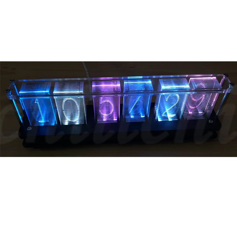 Цветная (RGB) 6 значный цифровой искусственная светящаяся трубка часов имитируя