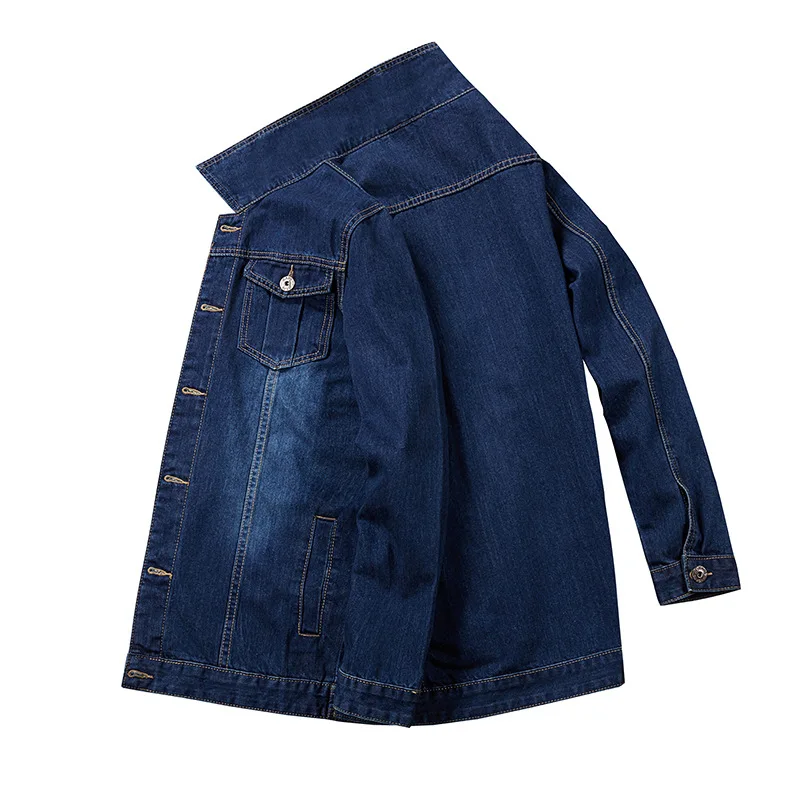 

Large men's fashion slim fit denim jacket Korean denim shirt versatile loose top casual coat Korean work clothes