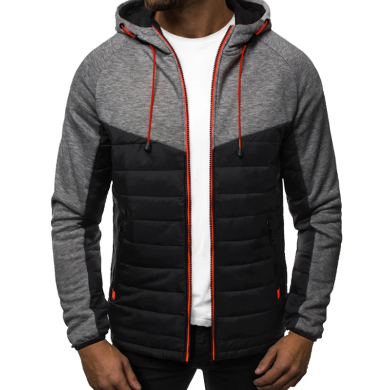 Men's Jacket Hoody Zipper Coat Waterproof Outwear Male Warm Cotton Overcoat Windbreaker Thicken Jacket Man Clothing Winter