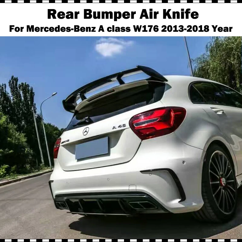 Углеродное волокно задний бампер сплиттер Спойлеры Canard для Benz A A200 A250 A45 AMG W176