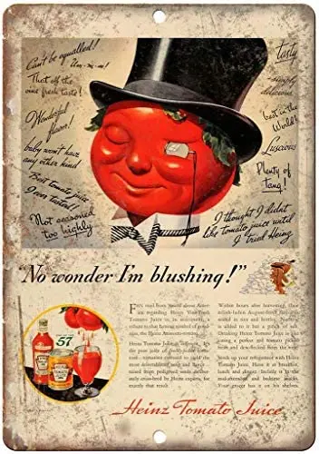 

Heinz Tomato Juice Tin Metal Sign Bar Retro Wall Decor Poster Home Club Tavern Wall Door Painting Ornament