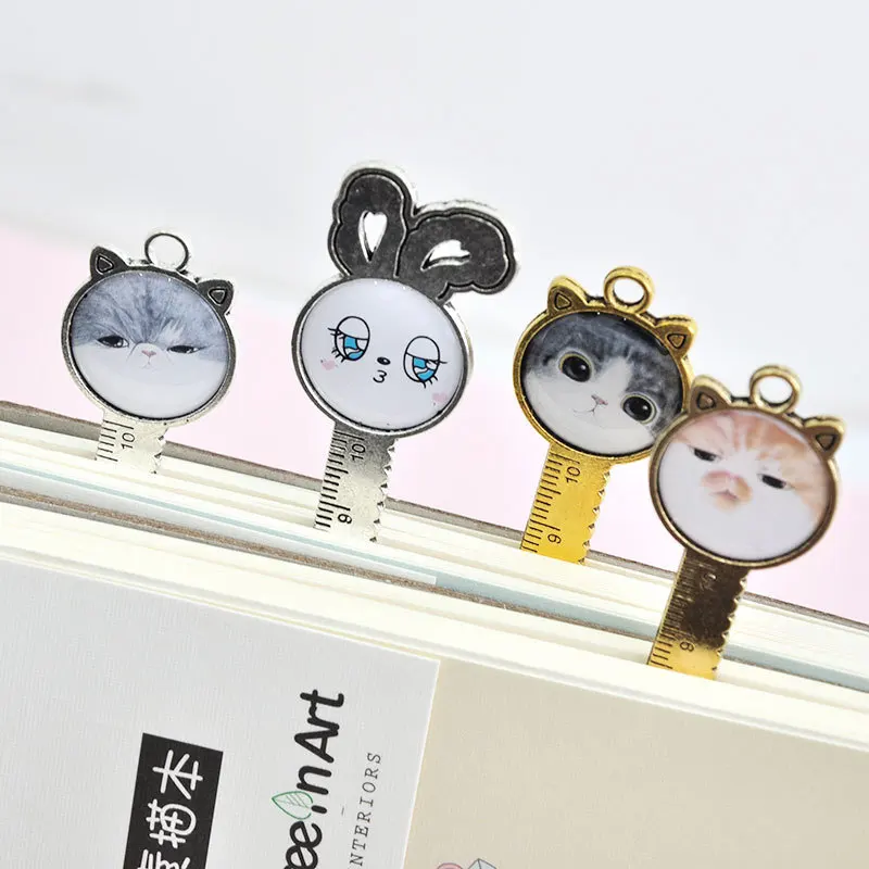 

Cartoons Bookmark Ruler Creative Retro Mini Copper Rulers Drawing Tool Scale 10CM Measuring Stationery Office School Supplies