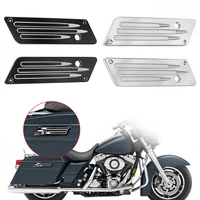 1 pair motorcycle saddlebag latch cover aluminum black chrome for harley touring electra street glide flh flt 1993 2013
