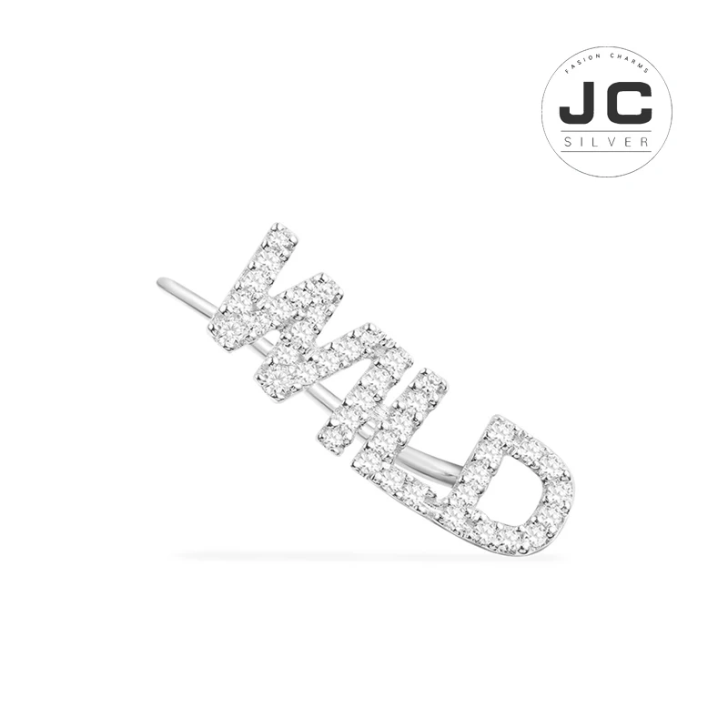New Fashion Charms Silver 925 Original Engraving Mono 'Wild' Earring For Women With Logo Glamour Zircon Jewelry Gift | Украшения и
