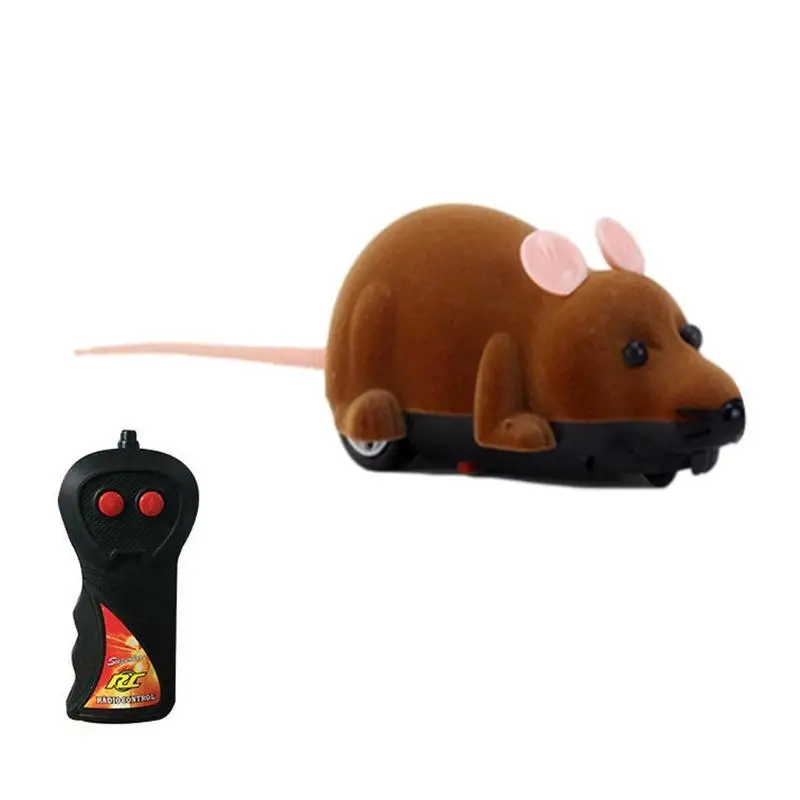 

Novelty Mouse Toy Wireless Remote Control Electronic False Mice Interactive Toys Gift For Cats Kids Lovely Fluffy RC Mouse Toys