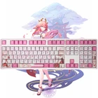Игровая механическая клавиатура для косплея Genshin Impact Yae Miko с колпачками для 87104108 клавиш модная клавиатура коллекционный подарок