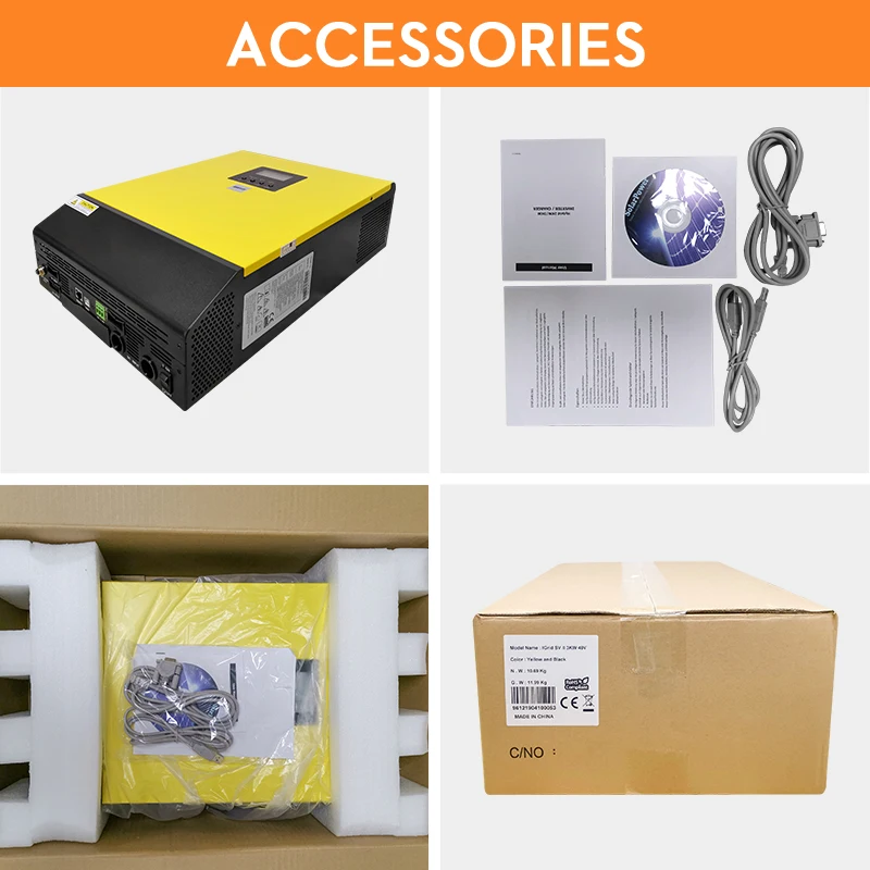 

EASUN POWER Hybrid Solar inverter 10KW 48V 220V 450Vdc PV Input 80A MPPT Solar Charger 80A Battery Charger Grid Tied Inverter