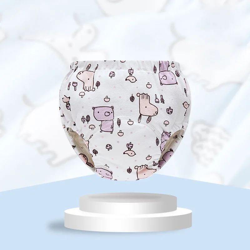 Мультяшные марлевые водонепроницаемые детские подгузники многоразовые ткань