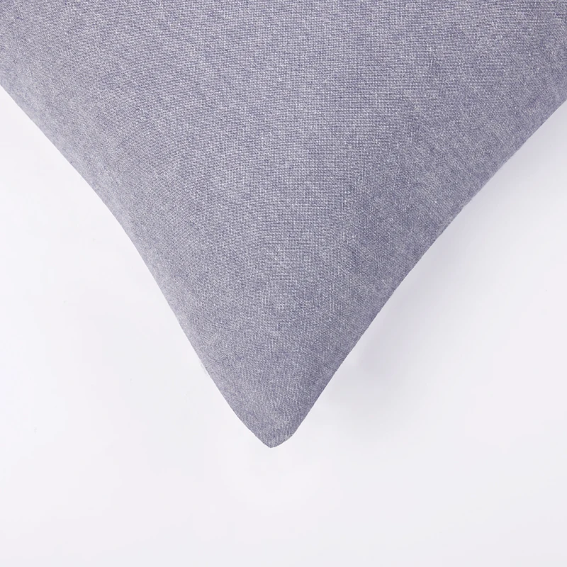 PHF Cotton Back Cushion Pillow Cover 45*45 cm Yarn Dye Pad For Solid Two-Pack Solid Russet Red Dark Grey Blue Color