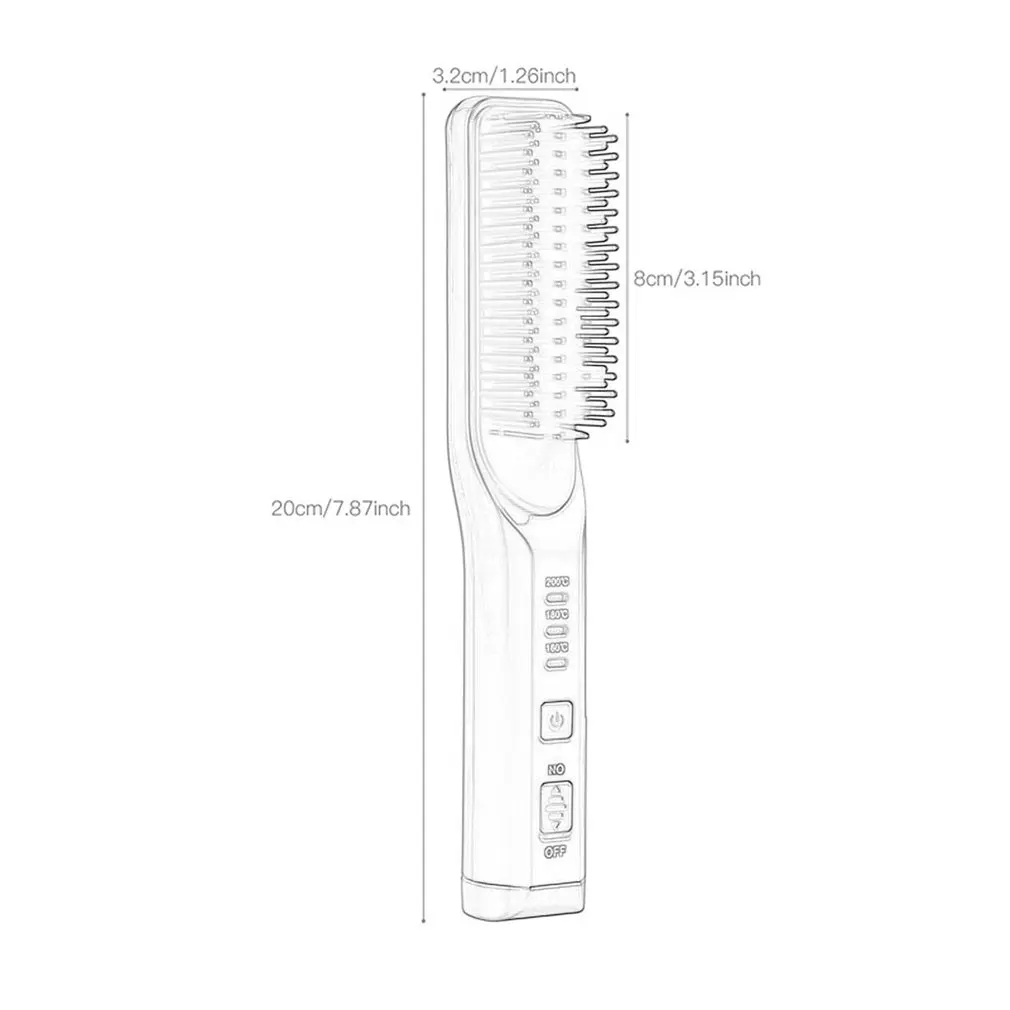 

Rechargeable Hair Straightening Iron Temperature Control Electric Hair Brush Straightener Comb Curling Brush Styling Hairstyle