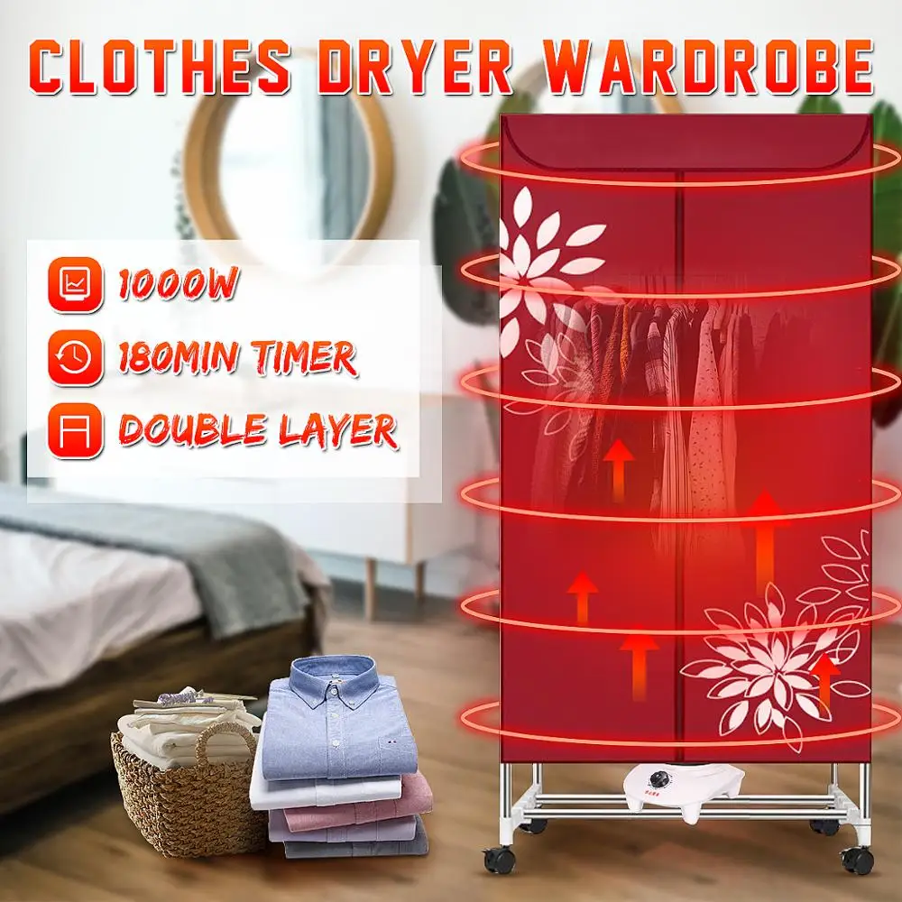 

900/1000W 220V Electric Cloth Dryer Household Portable Baby Cloth Shoes Boots Dryer Power Motor Drying Warm wWnd Laundry Garment