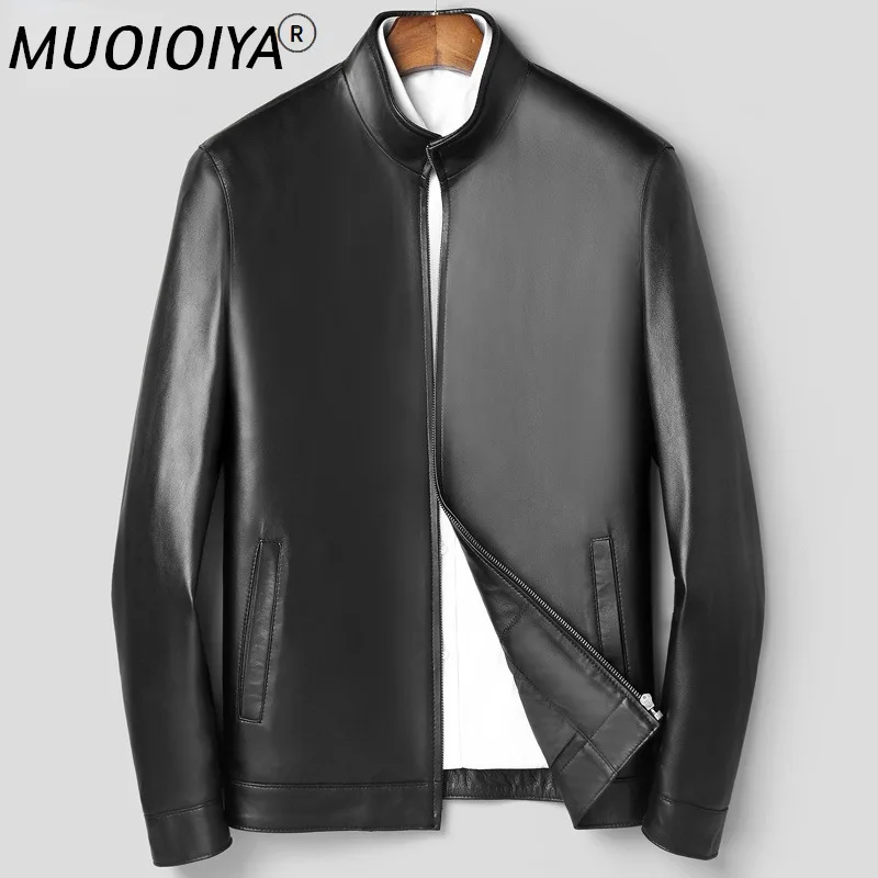 

MUOIOYIA 100% Genuine Leather Jackets 2022 Winter Autumn Sheepskin Leather Jacket Men's Black Warm Coats Chaquetas Hombre Gmm396