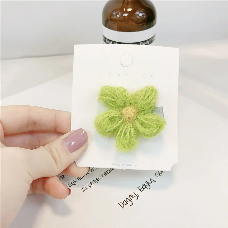 green Заколка для волос 2 шт. Детские аксессуары для волос cabelo acessorio lazos pelo bebe pelote de laine tricoter с бантом головные повязки для волос для девочек - Цвет: green