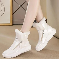 snow boots womens short boots and velvet warm shoes womens new cotton shoes womens flat bottom boots in winter 2021