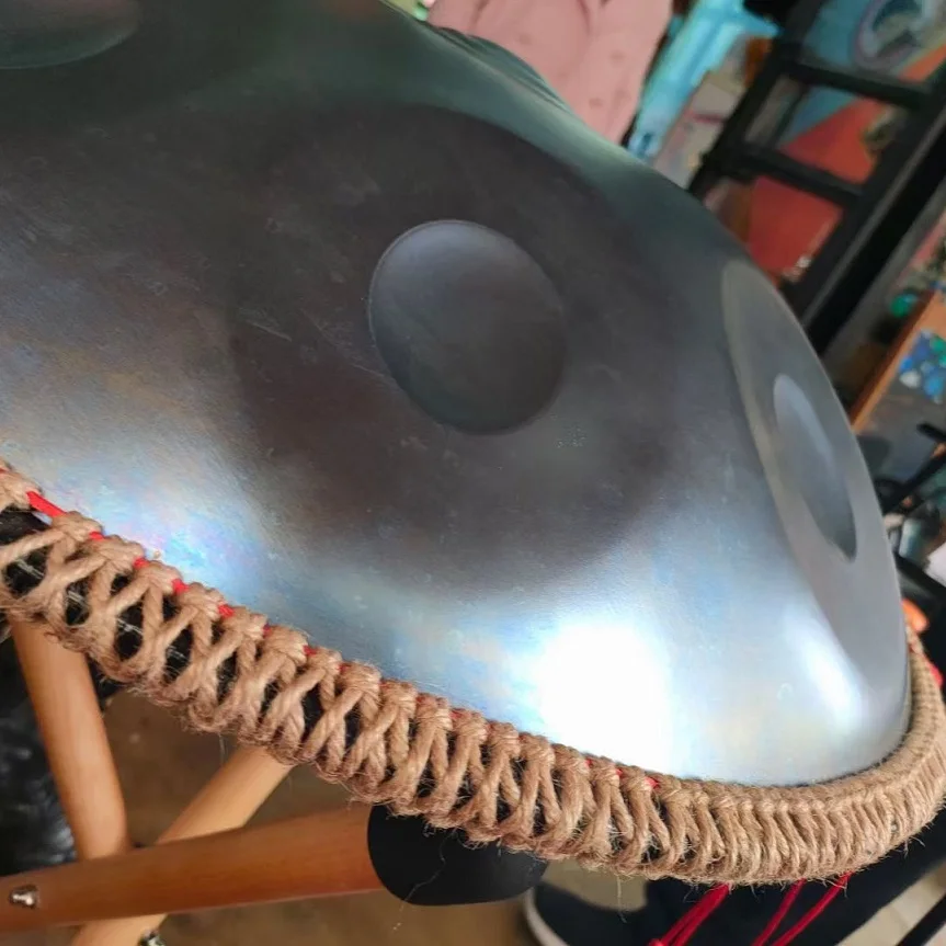 Веревка HandPan Ручной барабан тканый орнамент из веревки Крышка Джутовый льняной